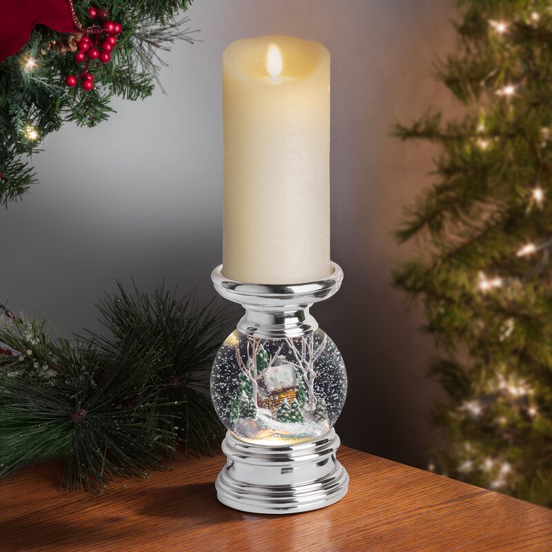 Rebrilliant Ledley Snowburst Christmas Snow Globe Candle Holder Winter